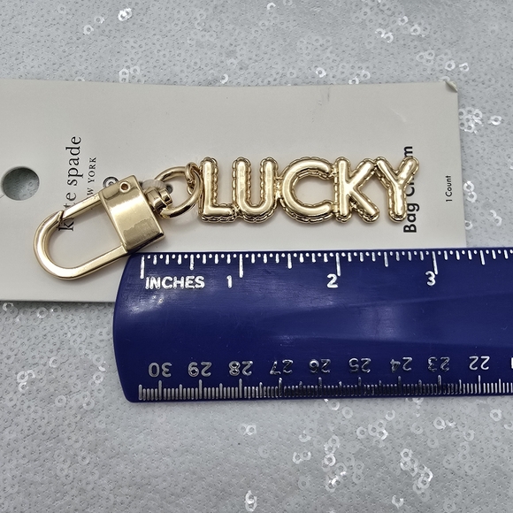 Kate Spade x Target LUCKY Bag Charm Keychain Gold-Tone - Picture 8 of 9